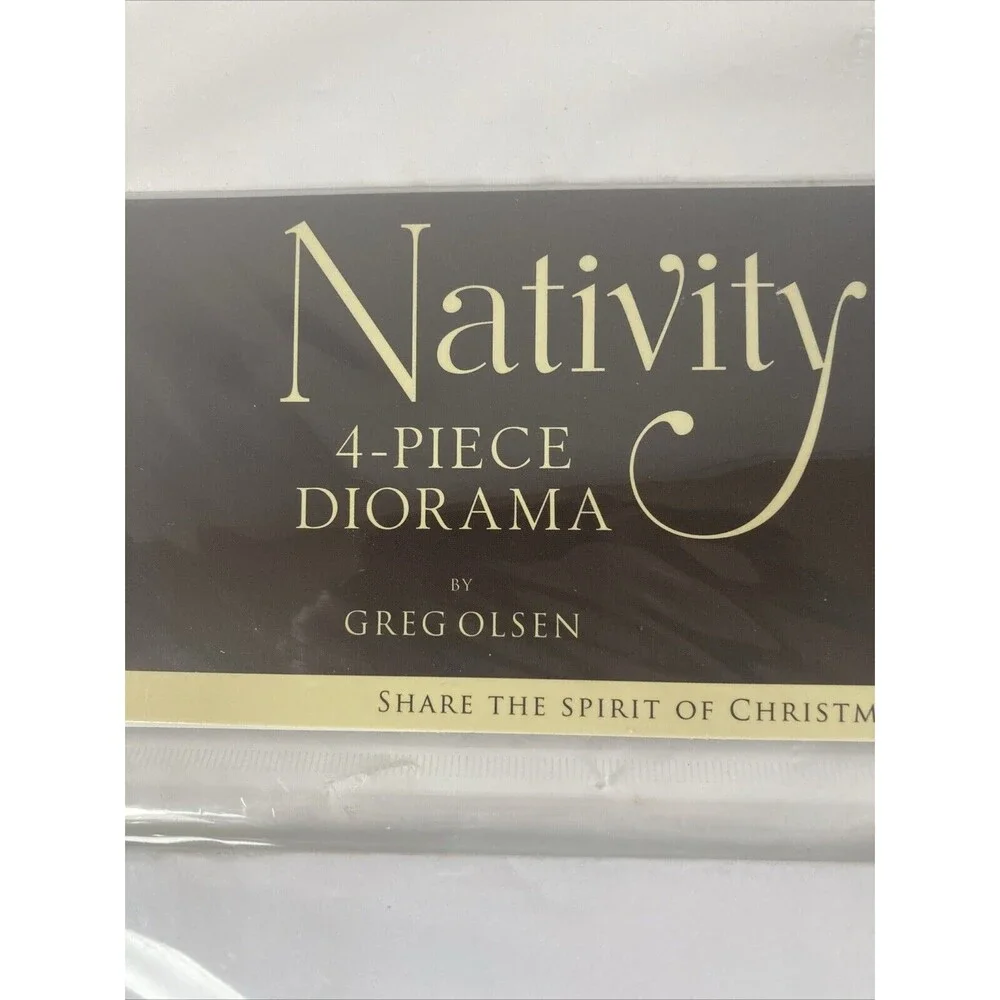 Greg Olsen Nativity 4-piece Diorama With Envelope Christmas Holy Family Jesus